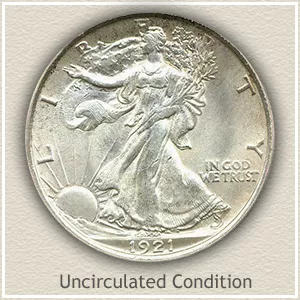 1921 Walking Liberty half dollar repunched mint mark showing secondary D or S impression